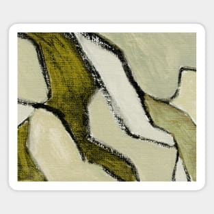 Olive Green Abstract Art Magnet